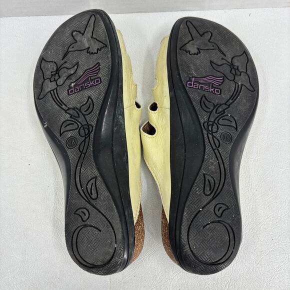 Dansko Janie Slide Sandals Size EU 38 Leather Light Beige Adjustable Strappy - Picture 10 of 10